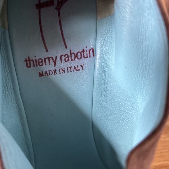 Thierry Rabotin Wedge Brown Leather Suede Round Toe Straps Shoes Size EU38/US7.5 - Picture 10 of 11